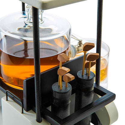 Personalized Golf Cart Whiskey Decanter & Golf Ball Glasses Gift Set