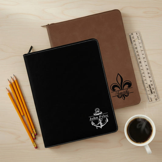 Tropical Coastal Signature Collection Personalized Leather Portfolio
