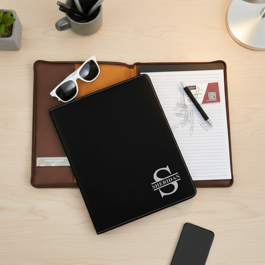 Monogram Personalized Leather Portfolio