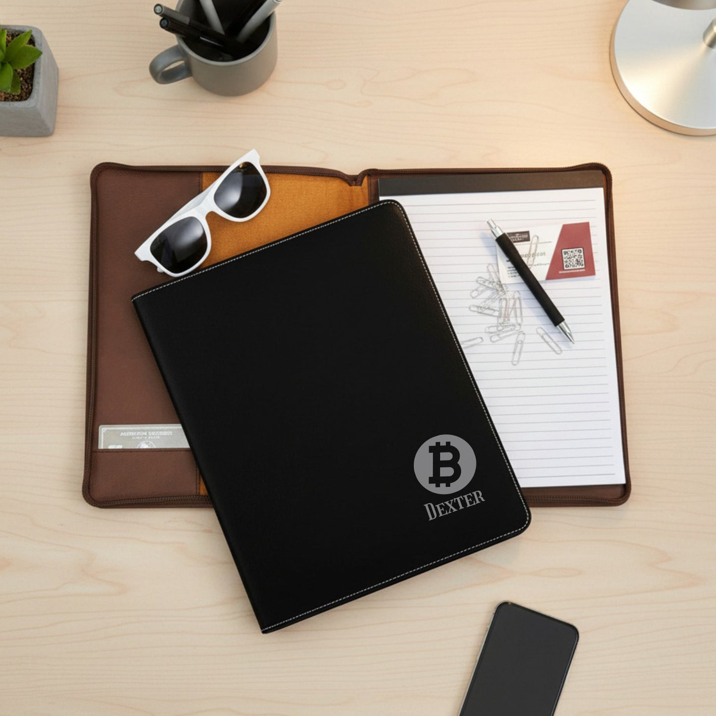 Bitcoin Crypto Personalized Leather Portfolio