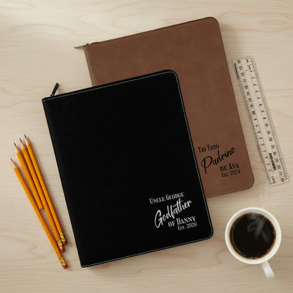 Godparent Personalized Leather Portfolio