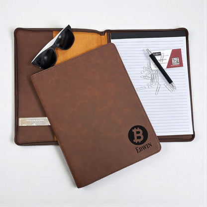 Bitcoin Crypto Personalized Leather Portfolio