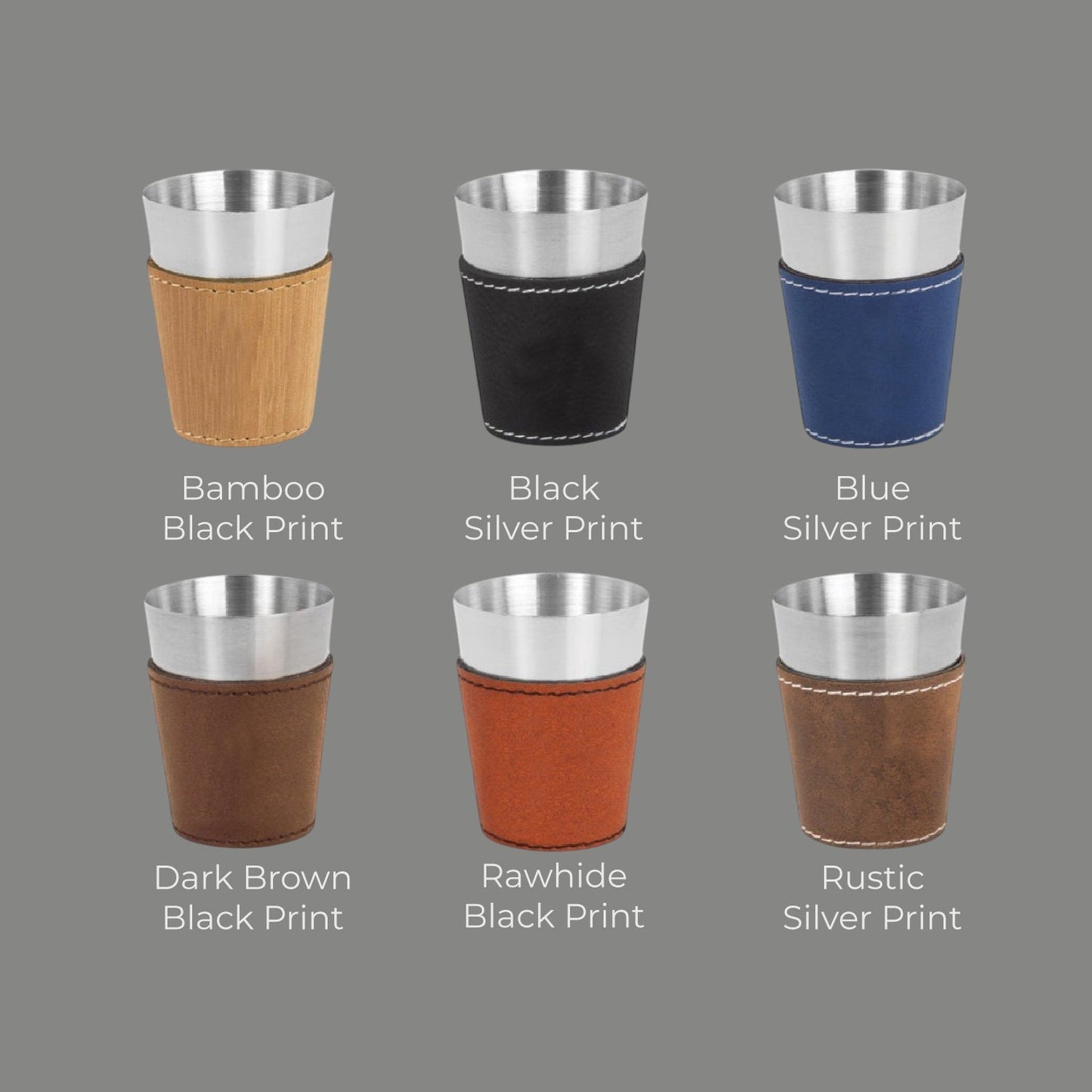 Motorcycle Rider Personalized Leather Stainless Steel Shot Glass
