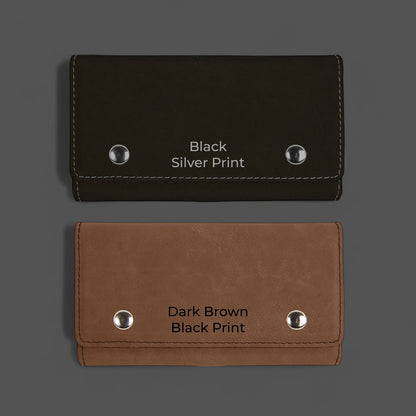 Bitcoin Personalized Leather Travel Case with Playing Cards and Dice Set