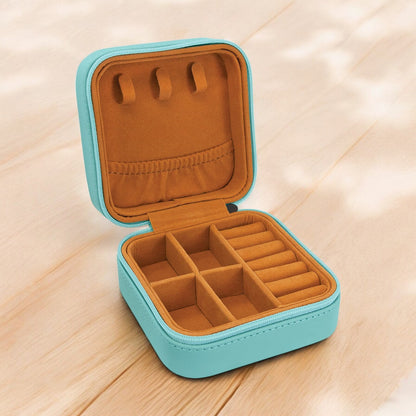 Pineapple Personalized Leather Travel Jewelry Case