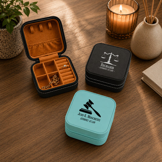 Lawyer Personalized Leather Travel Jewelry Case