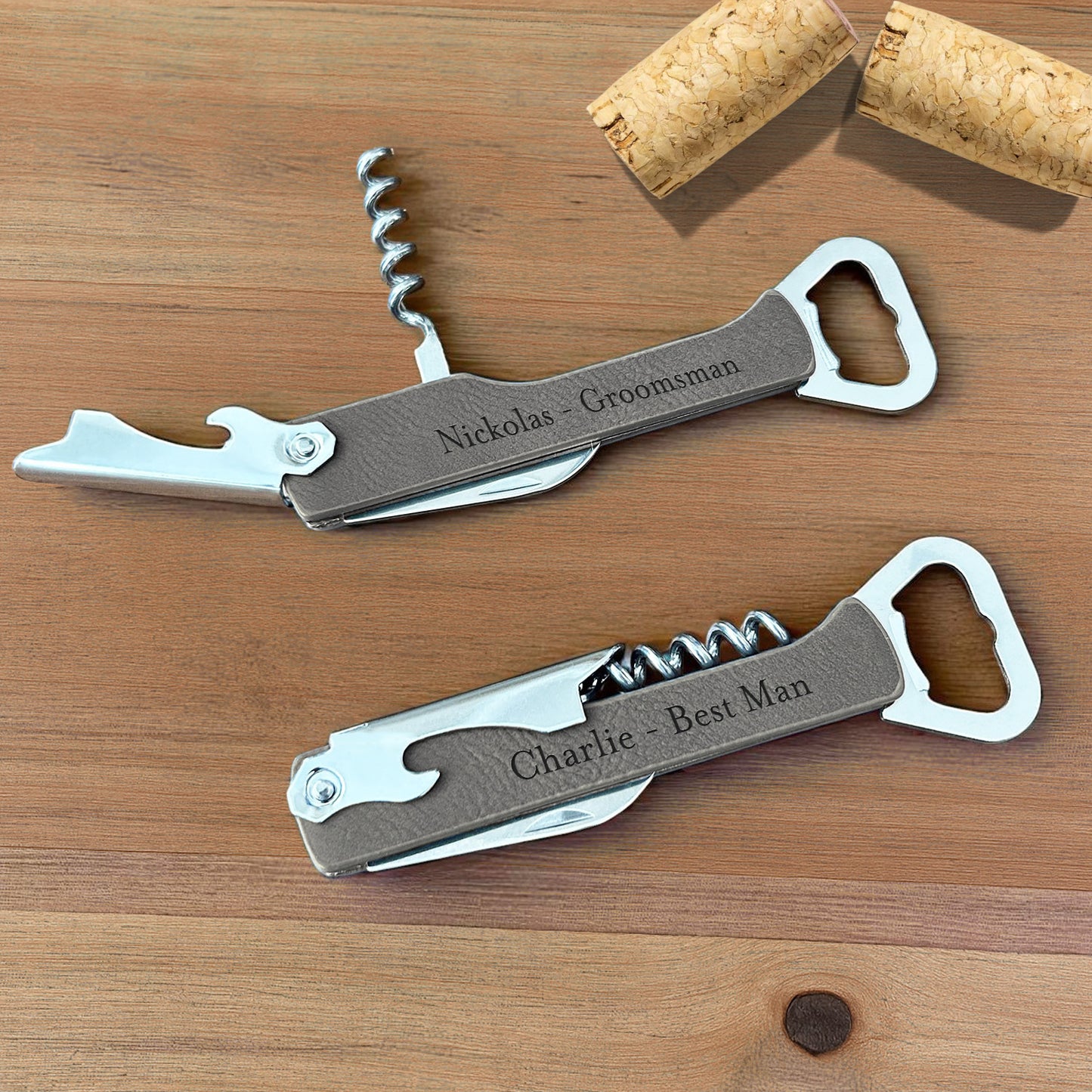Personalized Leather Wine Bottle Opener