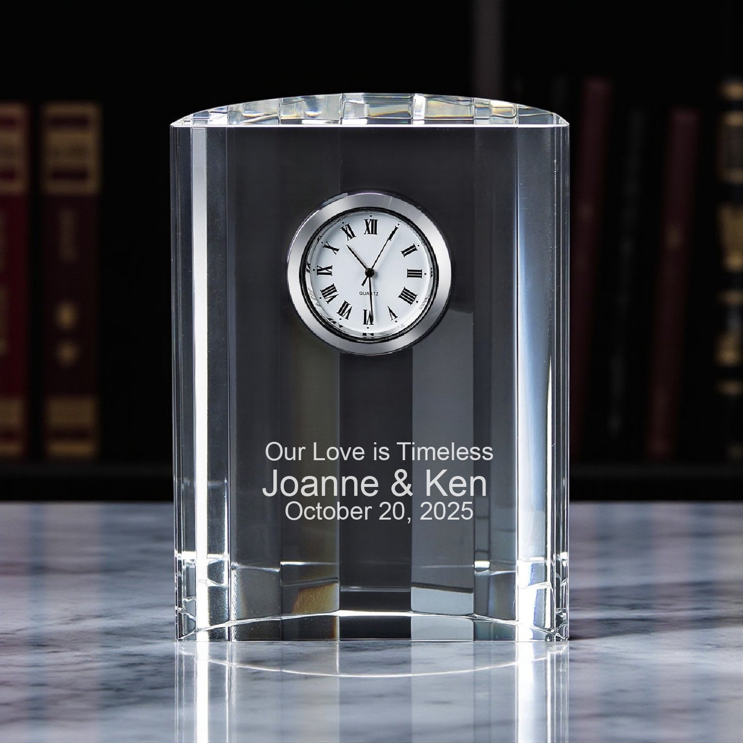 Personalized Optic Crystal Desk Clock
