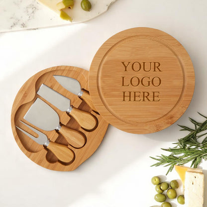 Custom Logo Personalized Swivel Cheese Board Gift Set