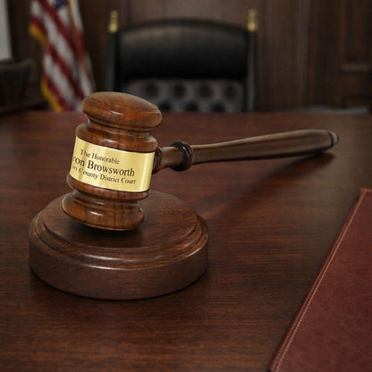Personalized Wood Gavel with Wood Base Set
