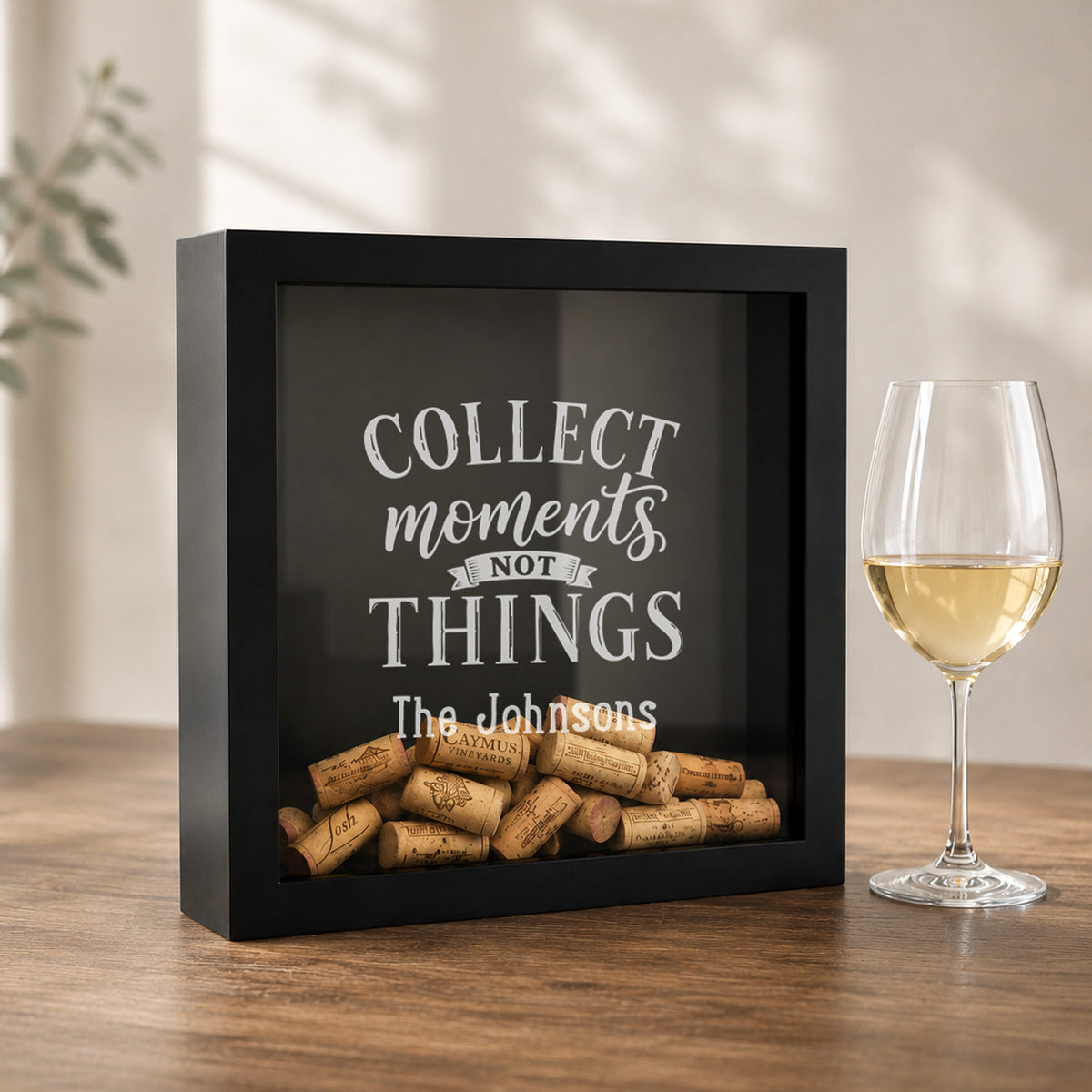 Personalized Wine Cork Display Case Shadow Box