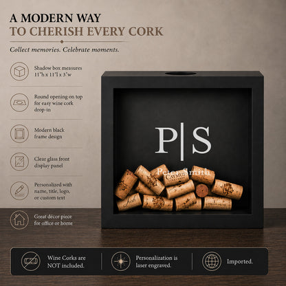 Personalized Lawyer Wine Cork Display Case Shadow Box Keepsake
