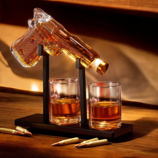 Pistol Liquor Decanter with Bullet Glasses