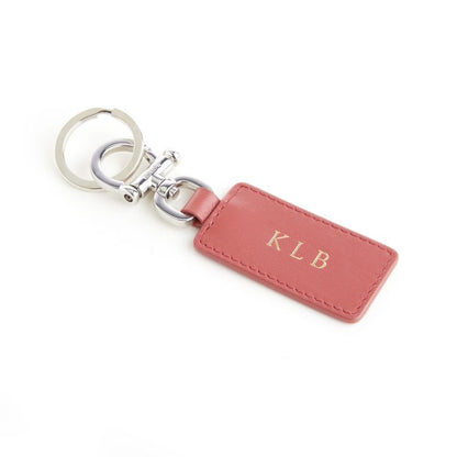 ROYCE New York Monogrammed Leather Luxe Key Chain
