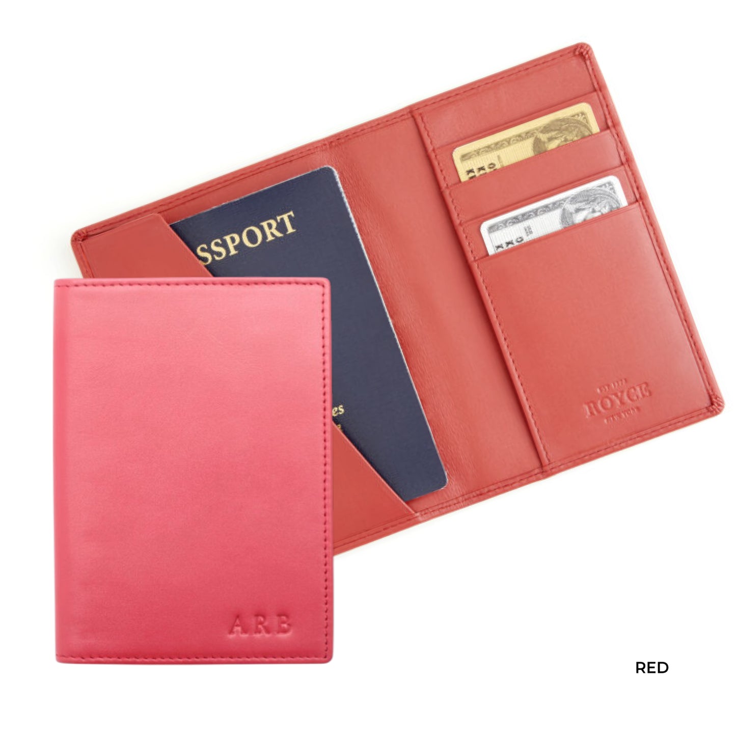 ROYCE New York Monogrammed RFID Blocking Passport Travel Organizer