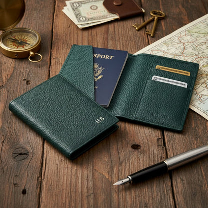 ROYCE New York Monogrammed RFID Blocking Passport Travel Organizer