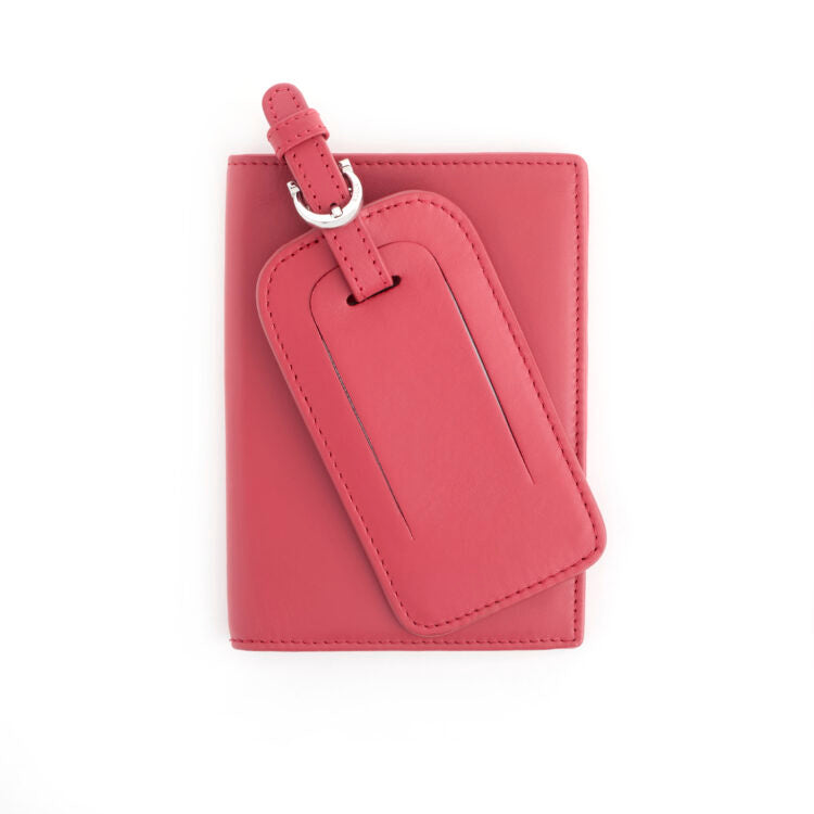 ROYCE New York Monogrammed RFID Passport Case Luggage Tag Set
