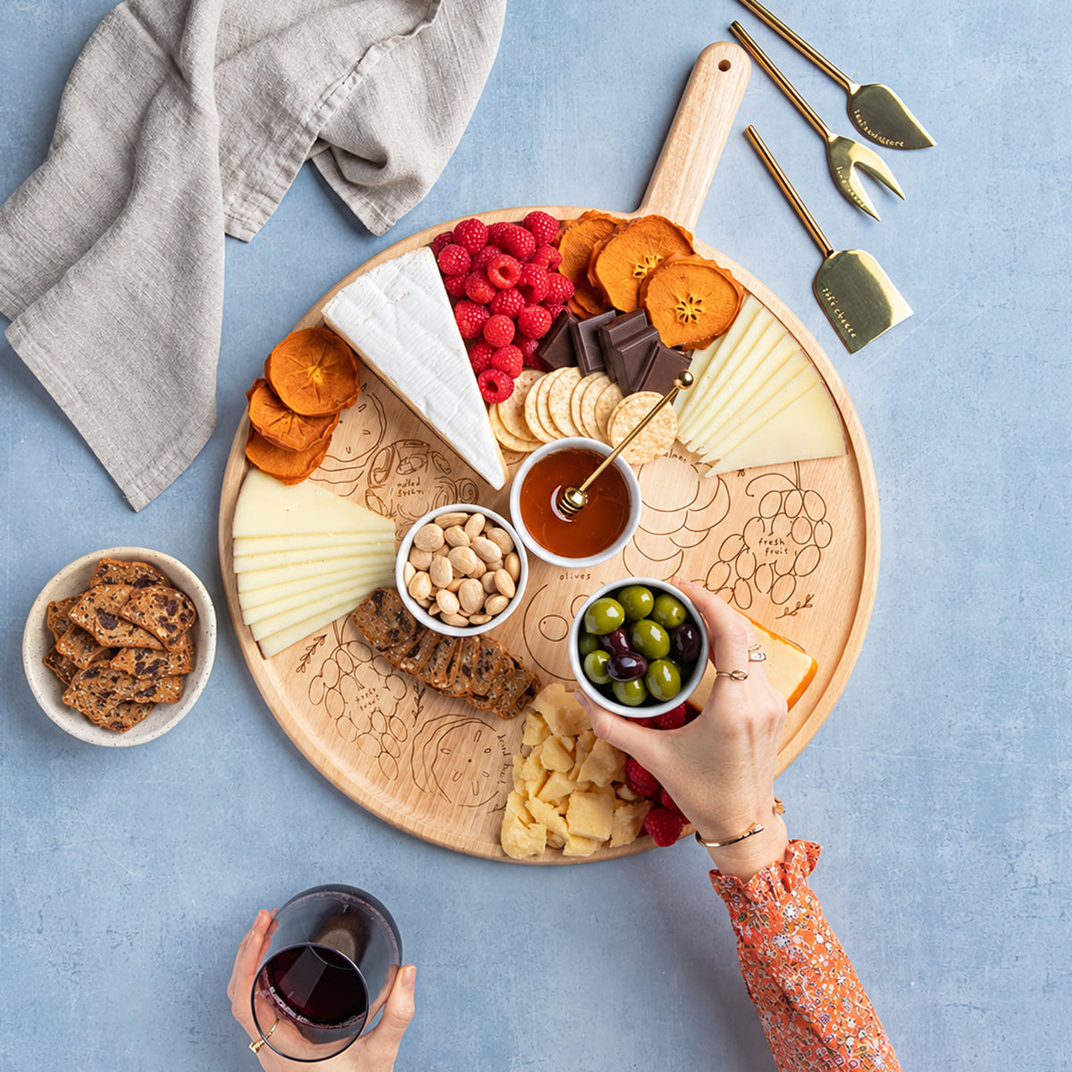 Round Charcuterie Map Board by Meg Quinn