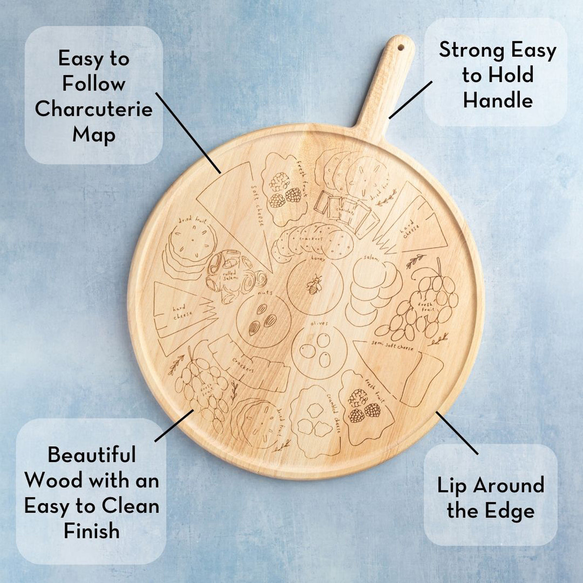 Round Charcuterie Map Board by Meg Quinn