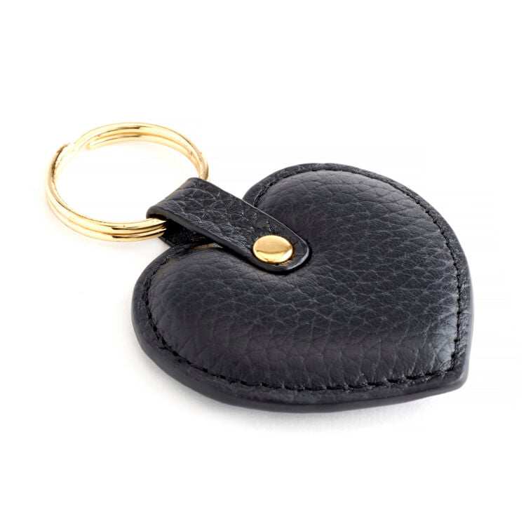 ROYCE New York Monogrammed Luxury Leather Heart Shaped Key Chain