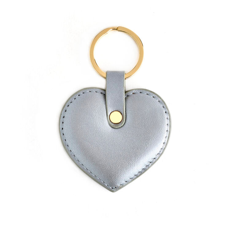 ROYCE New York Monogrammed Luxury Leather Heart Shaped Key Chain