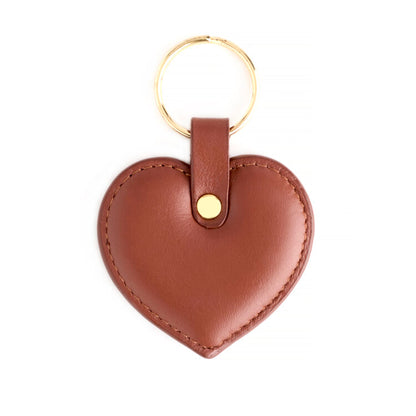 ROYCE New York Monogrammed Luxury Leather Heart Shaped Key Chain