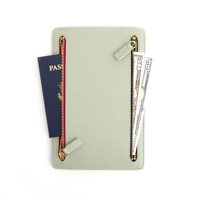 ROYCE New York Monogrammed RFID Blocking Four Zip Travel Organizer