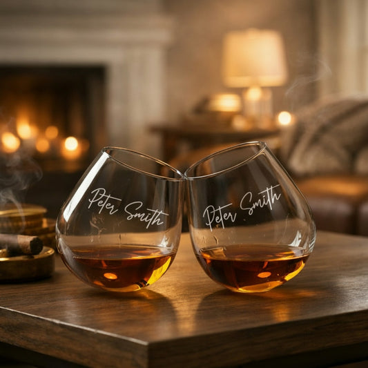 Signature Personalized Rocking Whiskey Glasses, Set of 4
