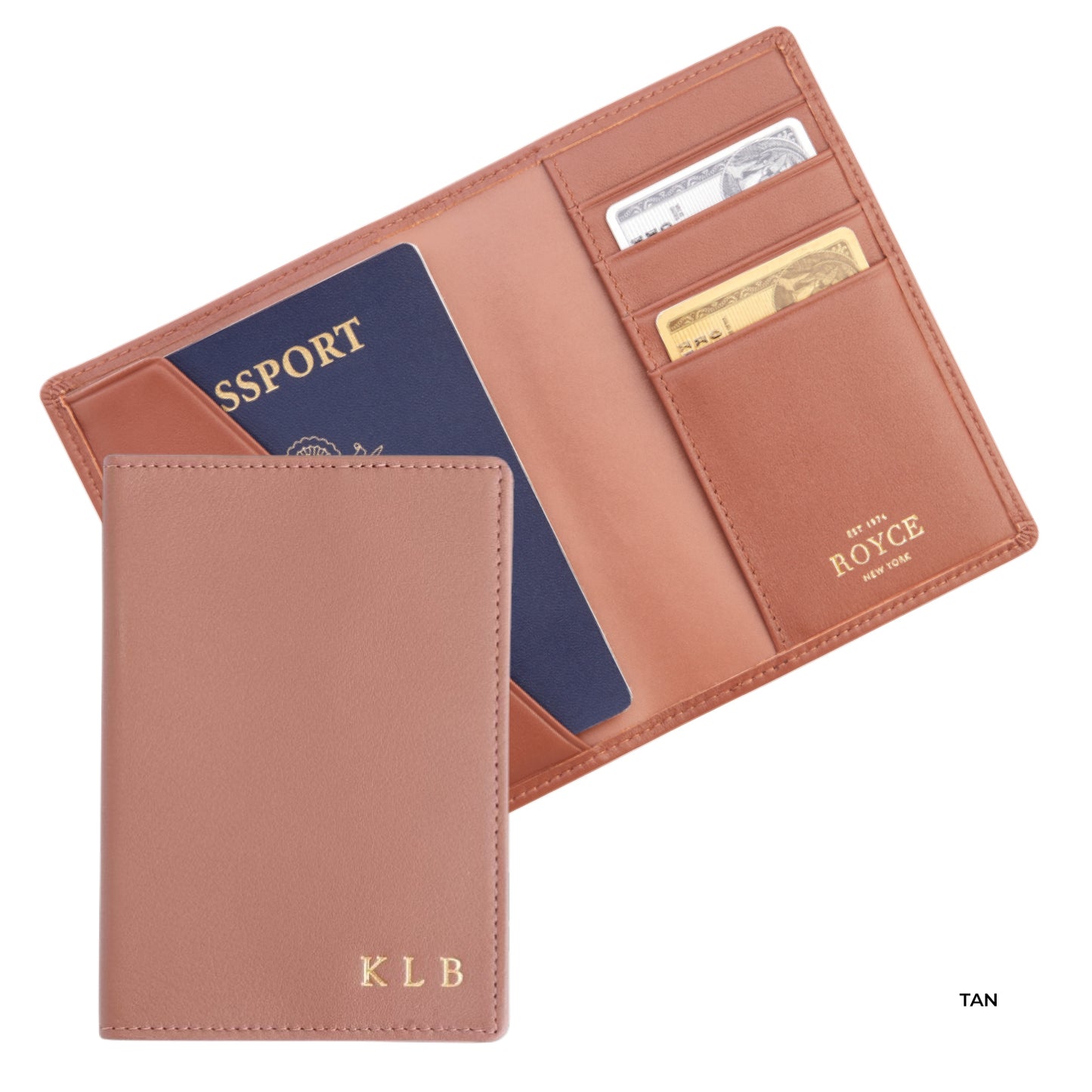 ROYCE New York Monogrammed RFID Blocking Passport Travel Organizer
