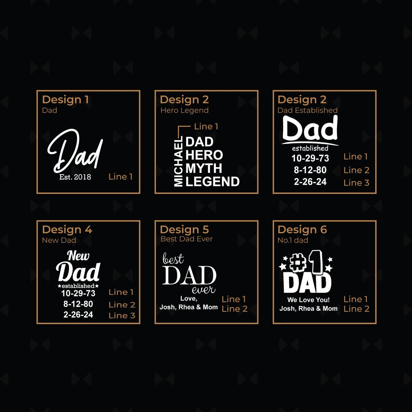 Dad Personalized Glass Square Clock