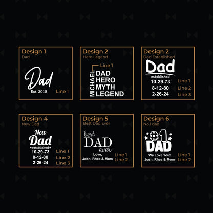Dad Personalized Glass Square Clock