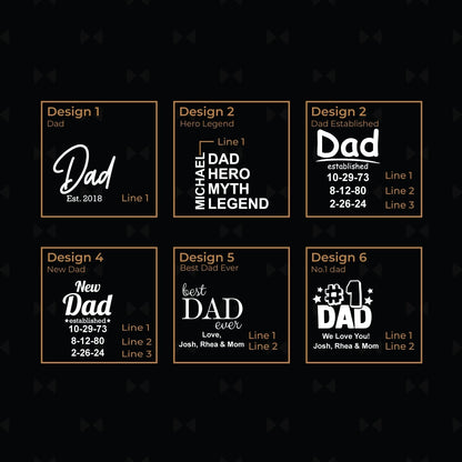 Dad Personalized Square Whiskey Glass