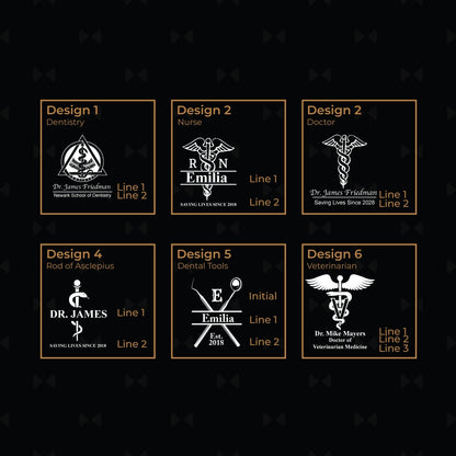 Medical Professionals Personalized Icy Whiskey Decanter with Glasses Gift Set