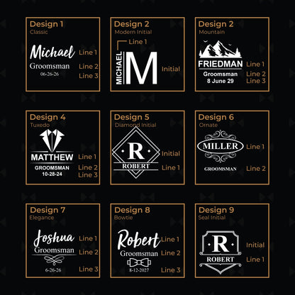 Groomsmen Personalized Metal Flask