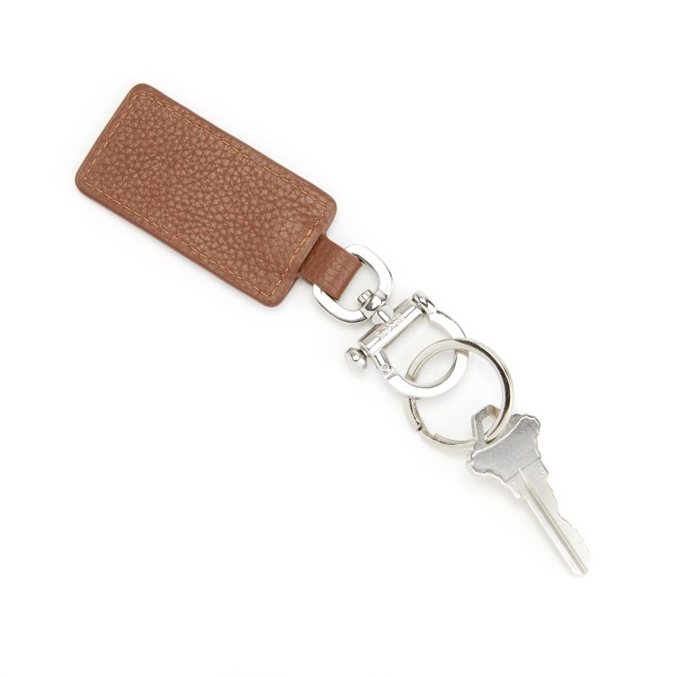 ROYCE New York Monogrammed Leather Luxe Key Chain