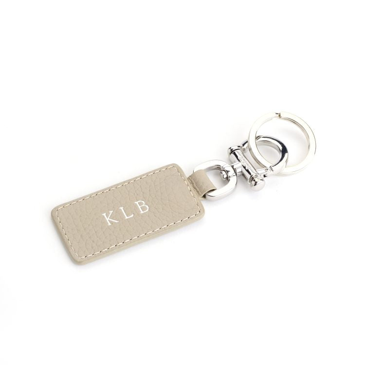 ROYCE New York Monogrammed Leather Luxe Key Chain
