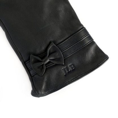 ROYCE New York Monogrammed Touchscreen Compatible Women’s Leather Gloves with Cashmere Lining