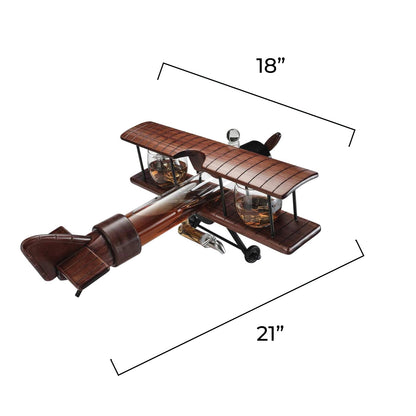 Vintage Airplane Whiskey Decanter with Airplane Glasses Gift Set