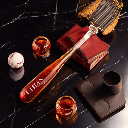 Baseball Personalized Decanter and Glasses Gift Set