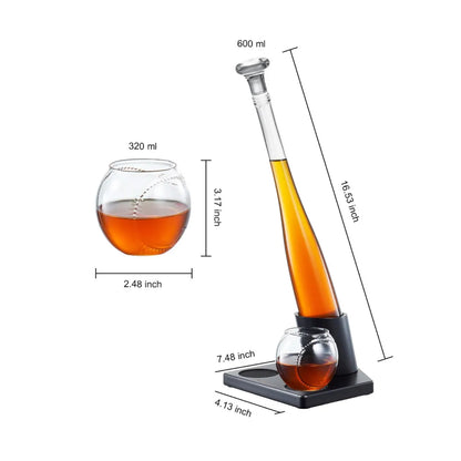 Baseball Personalized Decanter and Glasses Gift Set