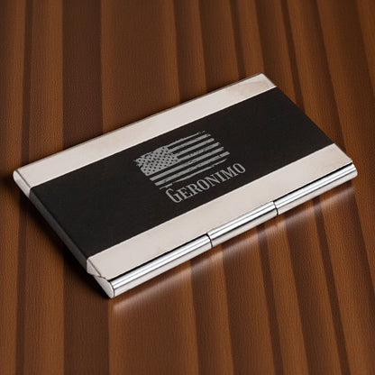 Patriotic Military Personalized Business Card Case