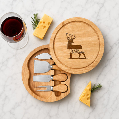 Hunting Personalized Swivel Cheese Board Gift Set
