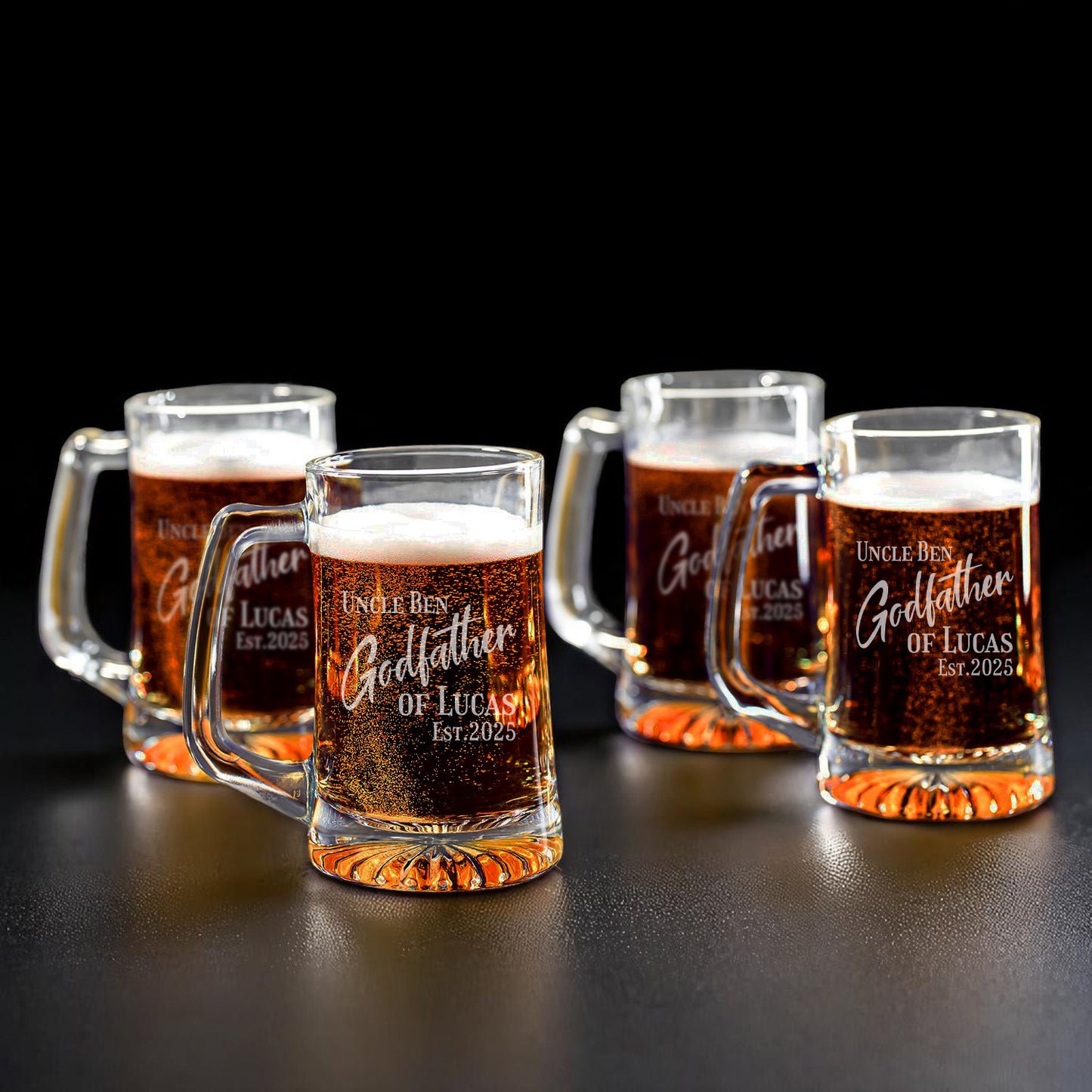 Godfather Personalized Beer Mug Glass Set - 4pc