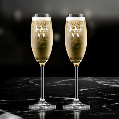 Personalized Champagne Flutes with Gift Box Set