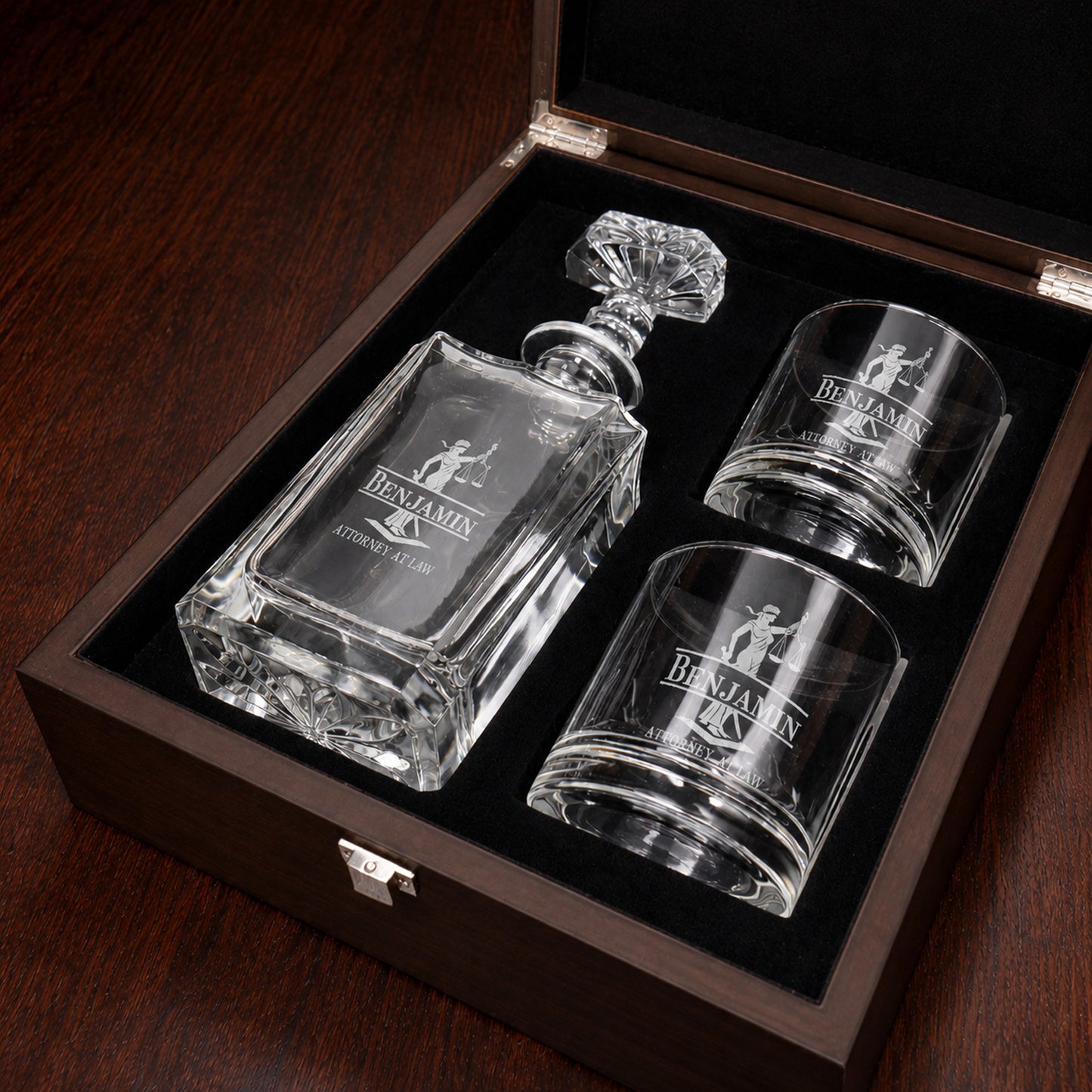 Lawyer Personalized Classic Whiskey Decanter with Glasses Gift Set