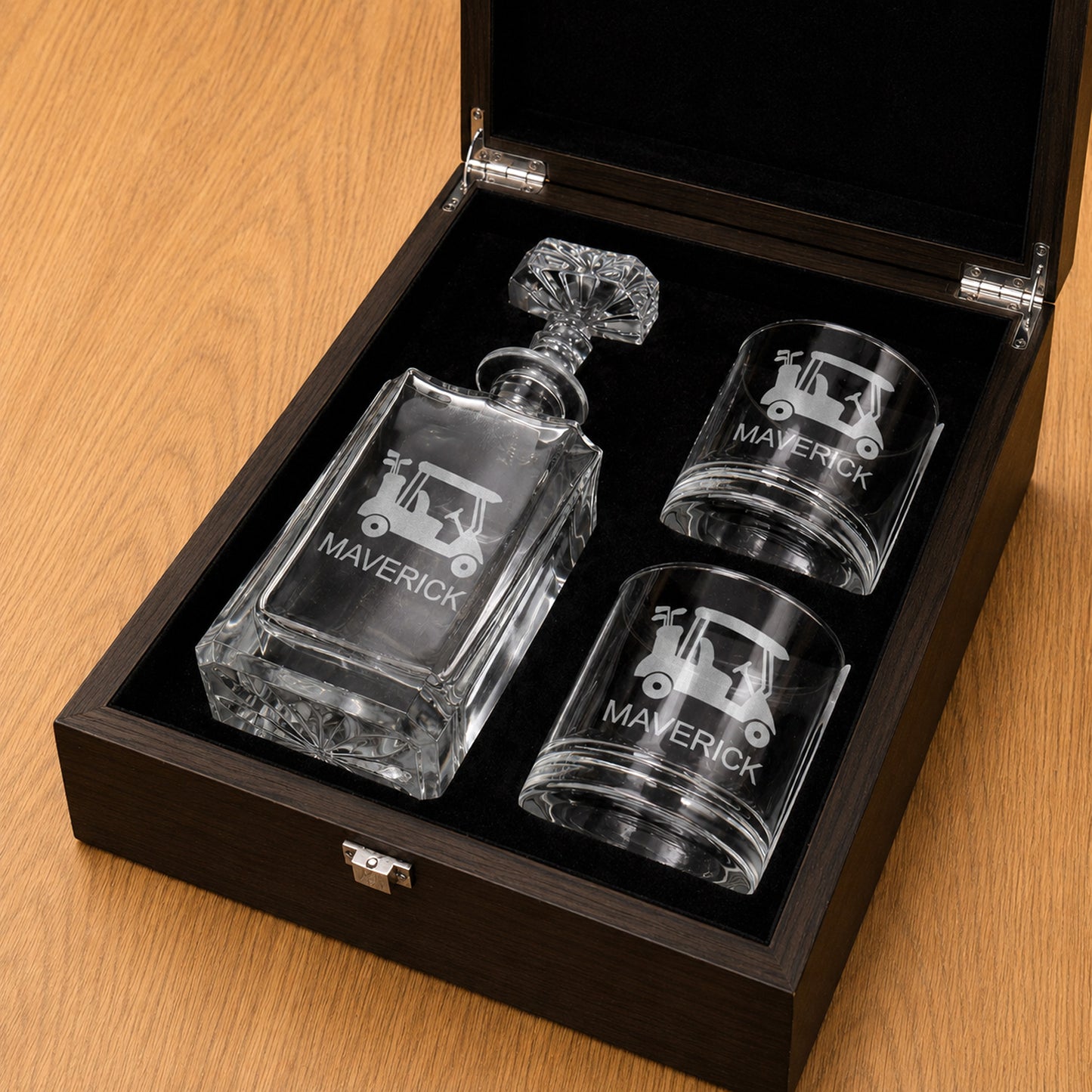Golf Personalized Classic Whiskey Decanter with Glasses Gift Set