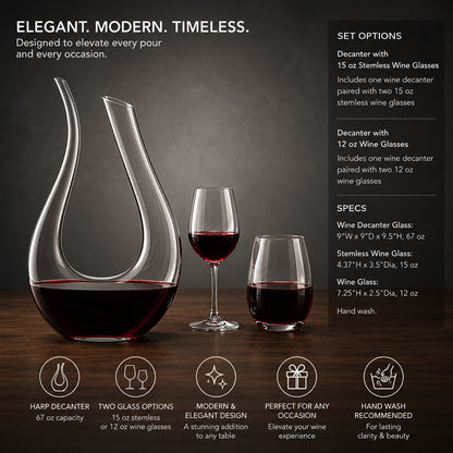 Lawyer Personalized Harp Wine Decanter With Wine Glass Set