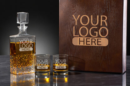 Custom Logo Personalized Icy Whiskey Decanter with Glasses Gift Set