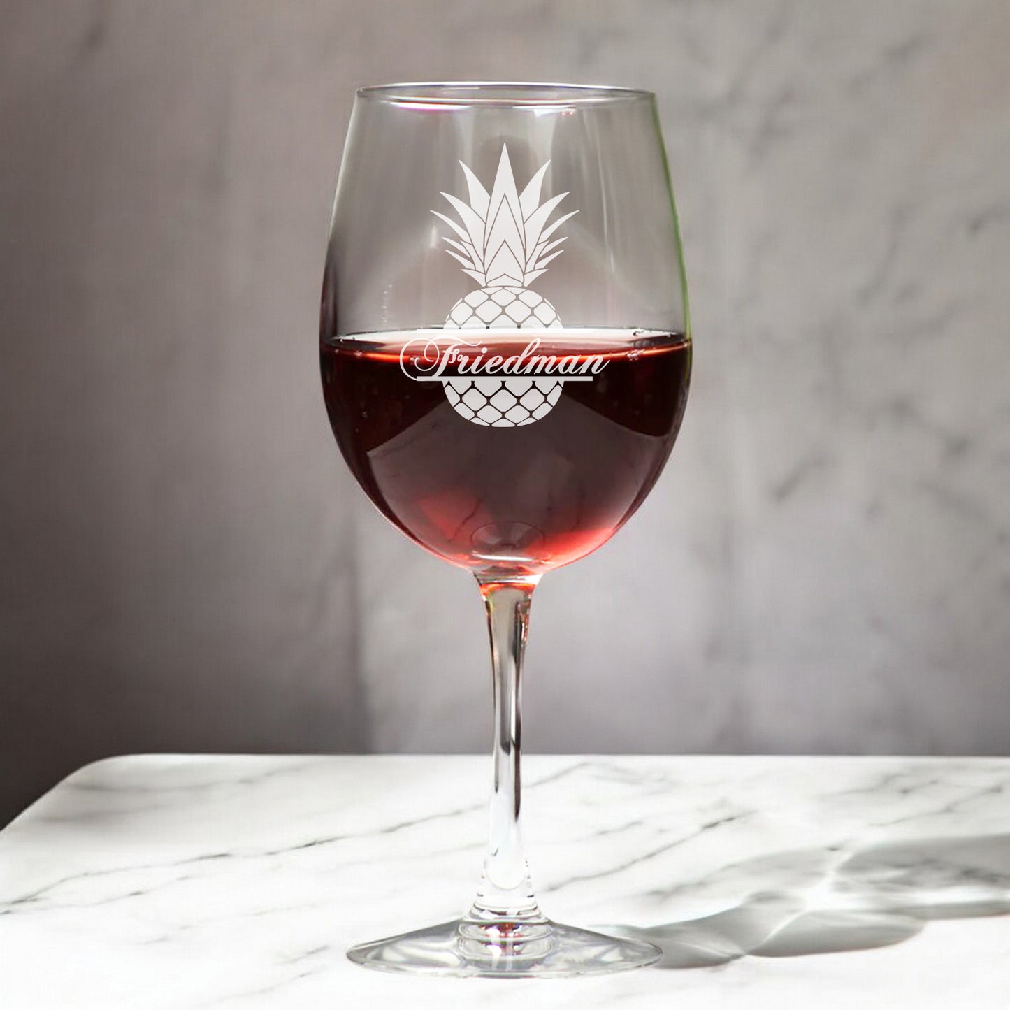Pineapple Personalized Wine Glass