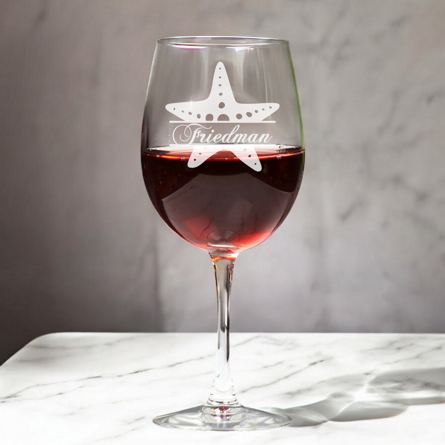 Starfish Personalized Wine Glass